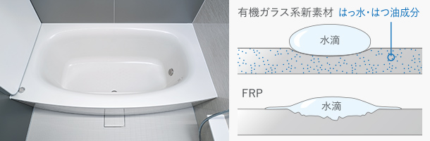 有機ガラス系新素材 弓形浴槽